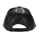 Unisex Leather Baseball Cap Outdoor Sport Adjustable Hat (Black)