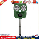 Outdoor Solar Ultrasonic Animal Repeller Dog Sound Alarm Repellent (Green) Newly