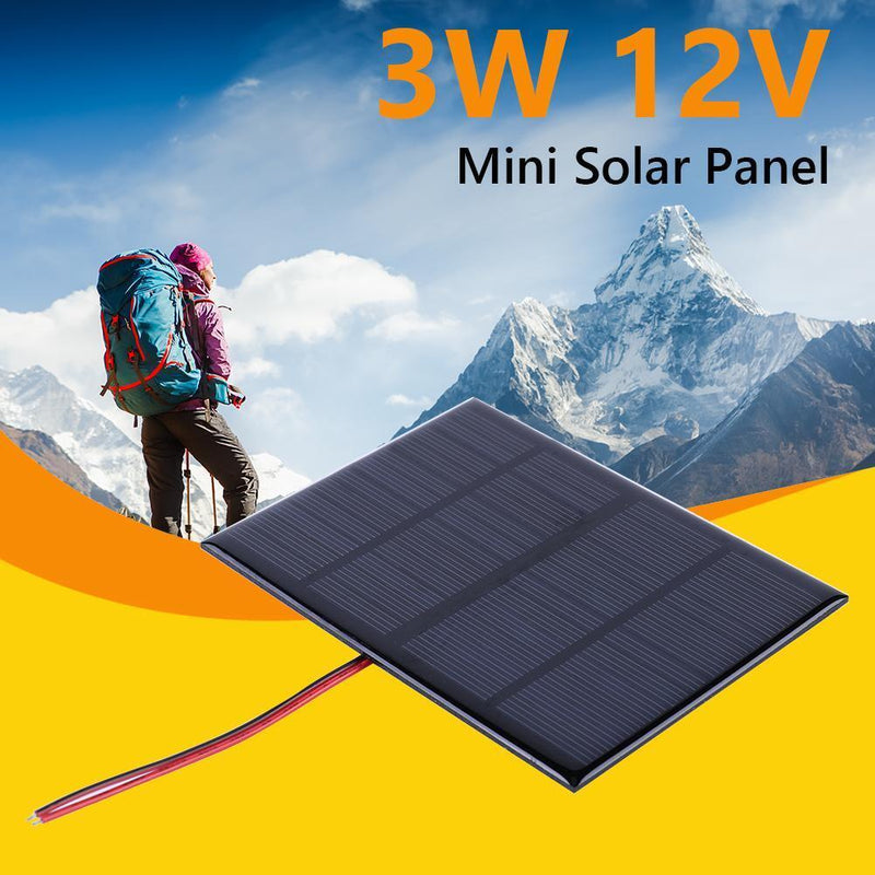 Mini Solar Panel 3W 12V Small Cell Module for 9-12V Battery/Mobile Phone