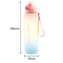 1000ML Plastic Water Bottle with Handle One-button Lock Space Cup (Pink) Newly