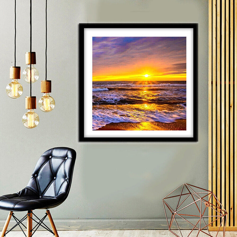 5D DIY Full Drill Diamond Painting Sunset Seaside Cross Stitch (B434)