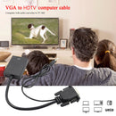 VGA Male to HDMI-compatible Female Adapter Converter with 3.5mm Audio Input