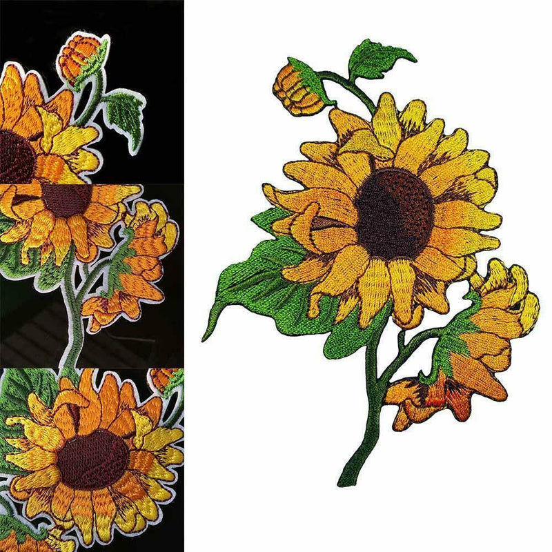 Sunflower Patch Cloth Bag Stickerei Applique Aufkleber Abzeichen-Patches N C9G8