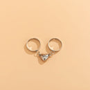 Gift Magnet Attract Paired Heart Rings Open Ring Finger Ring Lover Couple Rings