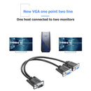 15 Pin VGA Male to 2 Female Y Splitter Cable Monitor Adapter for PC TV