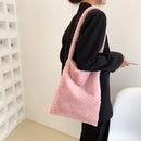 #A Women Purse Handbags Large Capacity Shopping Bags Soft Plush Fluffy Fur for L