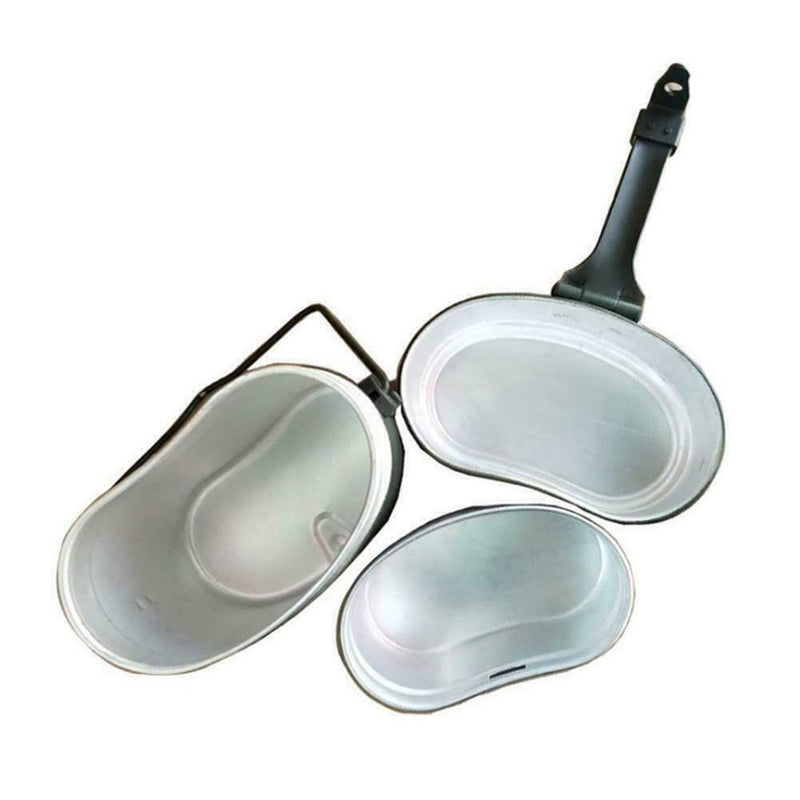 Outdoor Portable Cooking Camping Hiking Cookware Set Army Kit Box Mess Z6F5