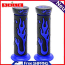 2pcs Blue Flame Soft TPR Universal Motorcycle Bicycle Handlebar Grips Hand
