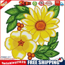 14CT Stamped Cross Stitch Kit DIY Yellow Flower Embroidery Decor (H616)