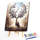 Sika Deer Partial Oil Paint By Numbers DIY Handpainted on Canvas Wall Pictures