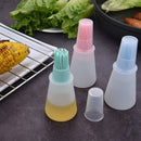 Portable Silicone Oil Bottle with Brush Grill Liquid Baking Tool (Blue)