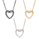 Gift Choker Accessories Stainless Steel Chain LOVE Charm Necklace Heart Pendant