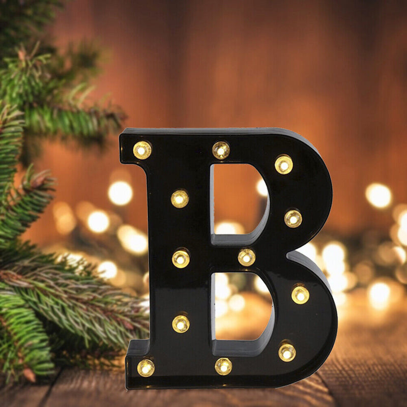 Letters LED Night Lights Alphabet Symbol Sign Lamp Home Wedding Decor (B)