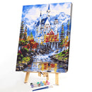 Hand Painted DIY Painting By Numbers Kits Castle Canvas Mural Home Wall Arts