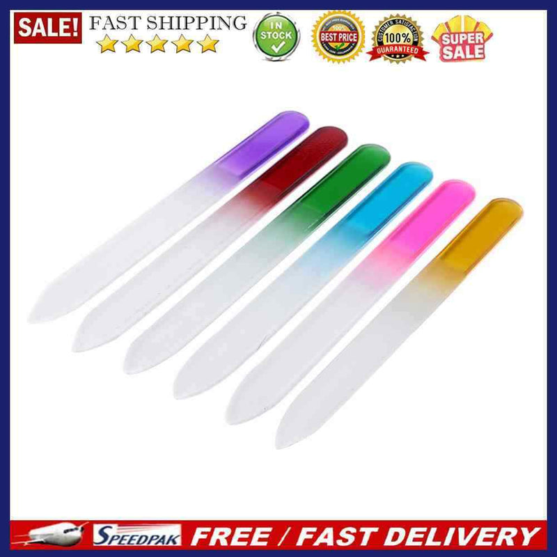 6pcs Pro Glass Nail Art Files Polishing Grinding Manicure Pedicure Tools
