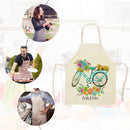 Kitchen Linen Apron Bike Print Home Restaurant Cooking Baking Bib Oil-proof