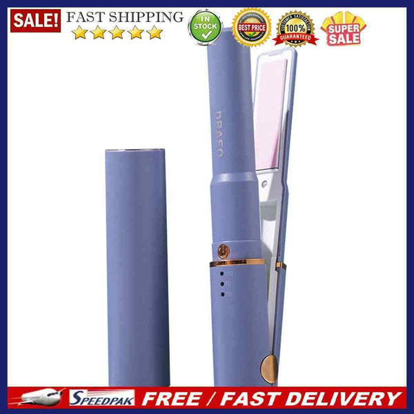 Dual Hair Straightener Cordless Curling Iron USB Rechargeable Mini Splint Tool