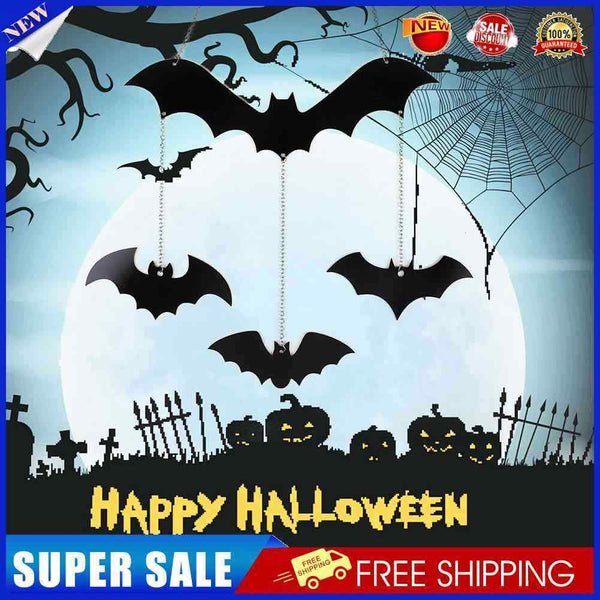 Halloween Bats Hanging Ornaments Wrought Iron Garden Yard Decoration Theme Party