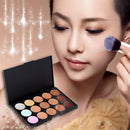 15 Colors Makeup Concealer Palette + 8PC Powder Brush + Sponge Foundation