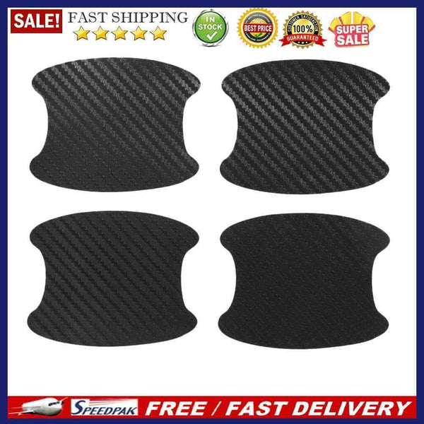 4pcs Carbon Fiber Auto Door Handle Stickers Anti Scratch Car Exterior Decorat