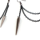 Jewelry Gothic Hip Hop Long Tassel Drop Ear Stud Ear Clip Rivet Punk Earrings