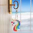 6pcs Rainbow Horse Diamond Painting Keychain DIY Key Ring Pendants (YSK089)
