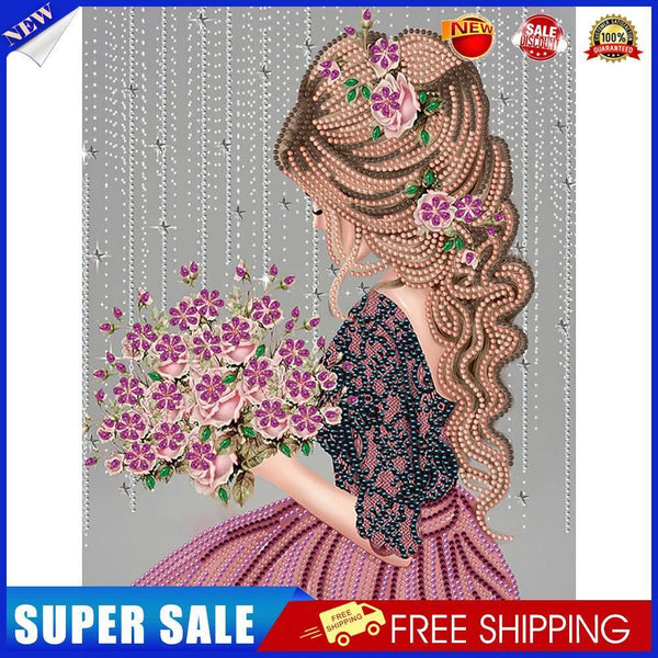 5D Diamond Painting Kit Girl Partial Special Shape Drill DIY Art (K025)
