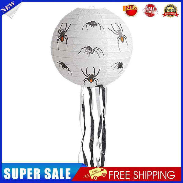 Halloween White Spider Paper Lanterns Reusable for Ghost Festival Items (40
