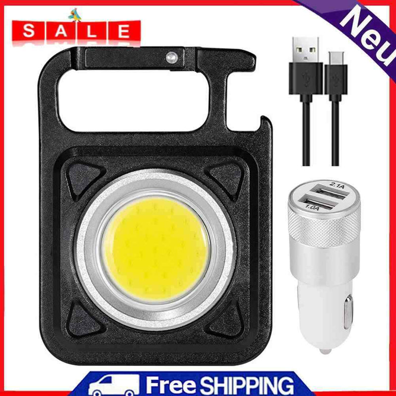 Mini LED Keychains Flashlight USB Rechargeable Portable Pocket Carabiner Light