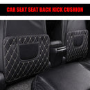 Leather Car Kick Mat with Phone Storage Pocket Waterproof Seat Back Protect