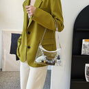 Summer Fashion Candy Color Portable Shoulder Bag PVC Clear Chain Underarm Bag