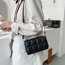 Casual Lattice PU Square Commuter Envelope Bag Women Flap Solid Crossbody Purse