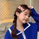 Girls Accessories Leather Hairpin Pleated Bangs Clip Rectangle Barrette