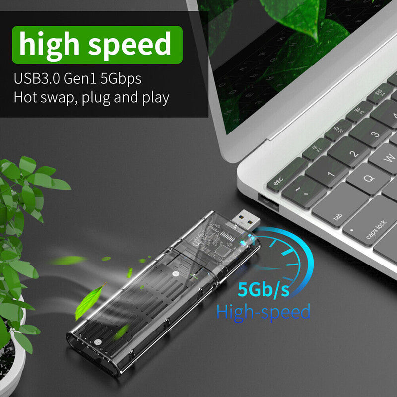 High Speed USB3.0 Gen1 5Gbps Mobile Hard Disk Case for B Key M.2 SSD Enclosure