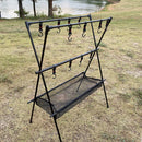 Camping Hanging Rack Aluminum Alloy Tripod Hanger Rack Foldable Hiking Equipment