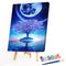 Frameless Painting By Number Moon Tree Reflection DIY Handmade Drawing On Canvas