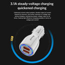 USB Car Charger Quick Charge QC3.0 3.1A Dual USB Mini Fast Charger for Phone