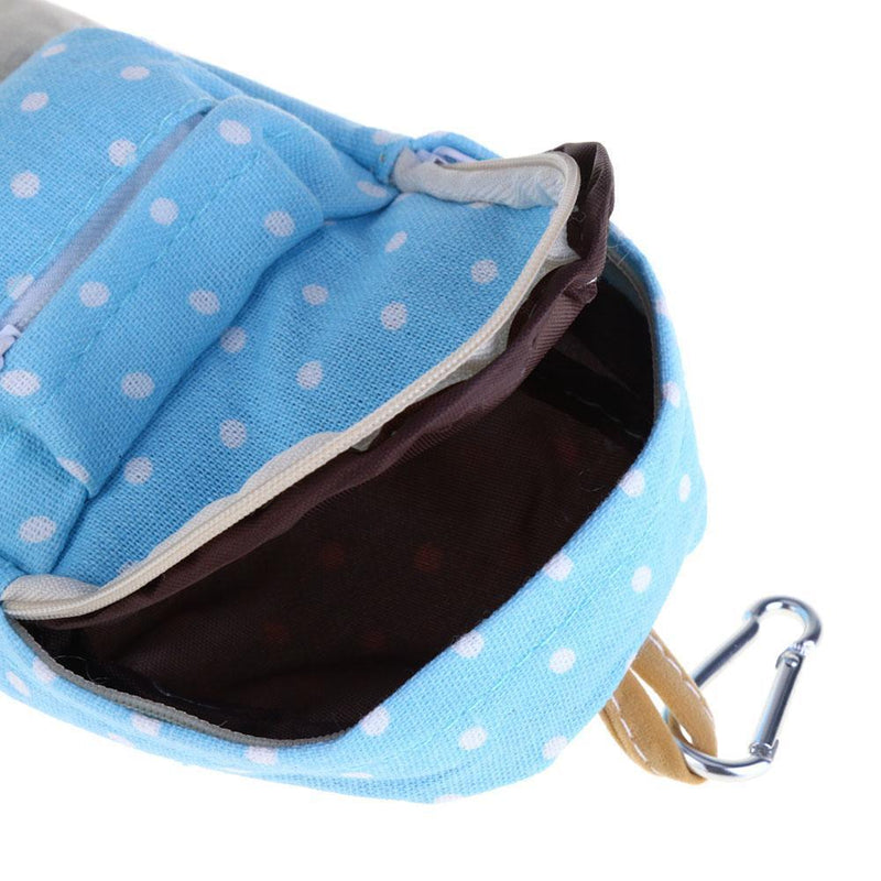 Korean Style Dots School Pencil Case Canvas Pen Bag Stationery Pouch(Blue)