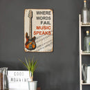 Guitar Retro Metal Plate Tin Sign for Bar Pub Club Cafe Wall Poster Home Decor