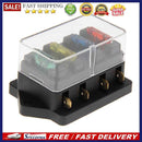 4 Way Circuit Standard Blade Disaster Box Block Holder 12V/24V + Fuse