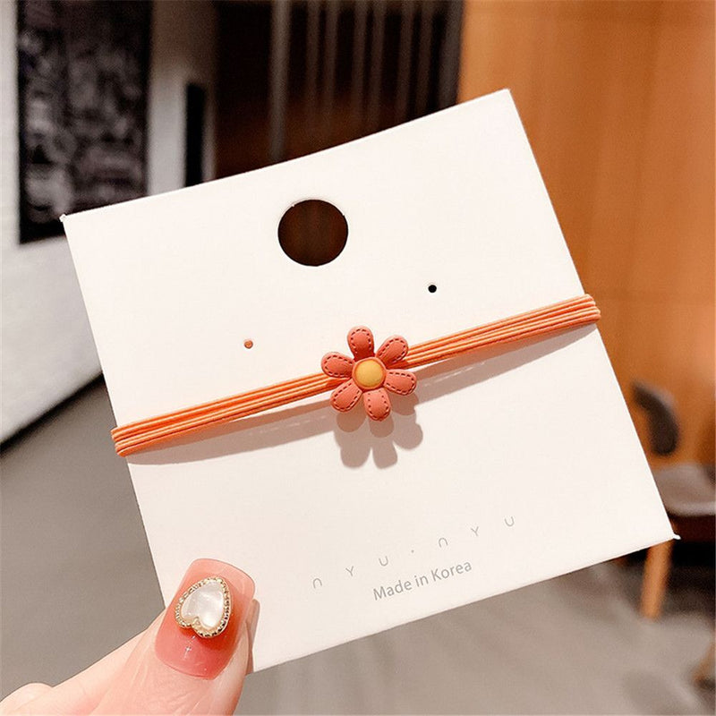 Women Candy Color High Elastic Daisy Hair Tie Hair Ring Sunflower Hair Rope