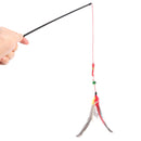Cat Teaser Wand Toys Colorful Feather Rod Pet Interactive Stick with Bell