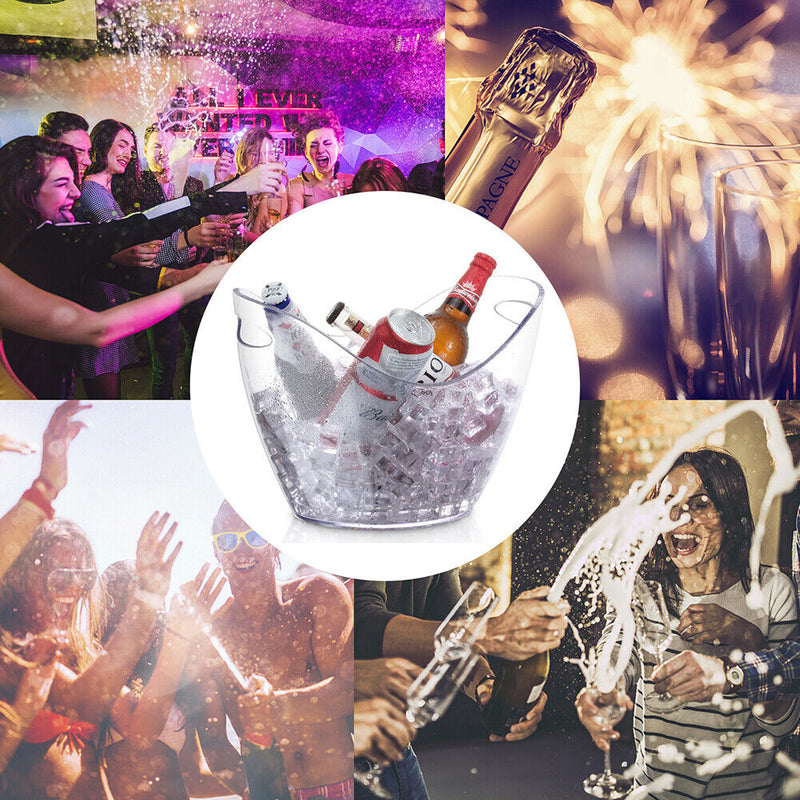 Ingot Beer Ice Bucket Bar KTV Home Wine Holder Transparent Barware (4L)