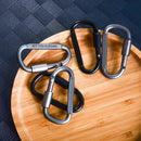 2pcs D-ring Locking Carabiner Clip Hanging Hook Buckle EDC Tools (Black)