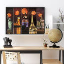 5D Kit Rhinestone Pictures DIY Moon Buildings Full Round Drill Diamond Pain