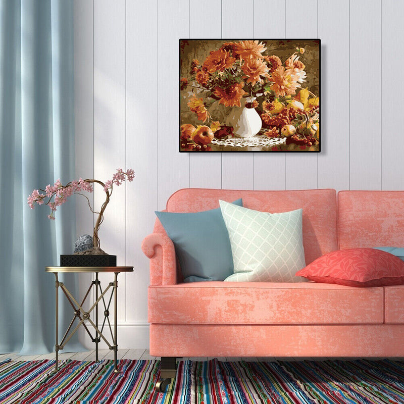 DIY Digital Oil Painting By Numbers Kits Desk Flowers Modern Wall Art Decoration