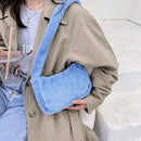 Women Fashion Autumn Winter Plush Underarm Bag Cherry Printing Shoulder Bags