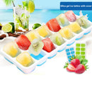 14 Grids Silicone Ice Cube Tray Summer Homemade Ice Cube Mold (Sky Blue) Newly