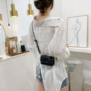 Candy Color Crossbody Bag Women PU Belt Buckle Mini Shoulder Pouch (Black)