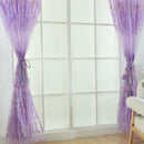 Offset Printing Sheer Curtain Yarn Tulle Window Screen Voile Panel(Purple)